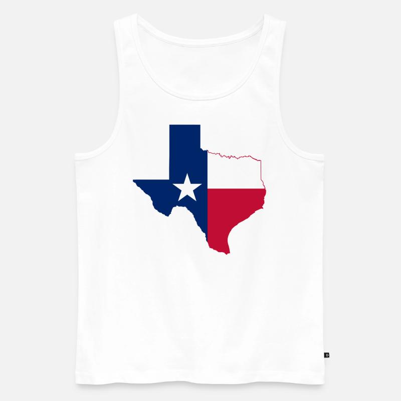 Texas map - Männer Premium Bio Tank Top - Weiß