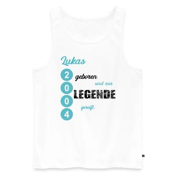 Lukas 2004 geboren Geburtstag Legende - Männer Premium Bio Tank Top - Weiß - Vorne - AI Model Male 178 light (178cm)