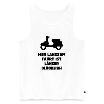 Passionierter Rollerfahrer oder Mofafahrer - Männer Premium Bio Tank Top - Weiß - Vorne - AI Model Male 178 light (178cm)