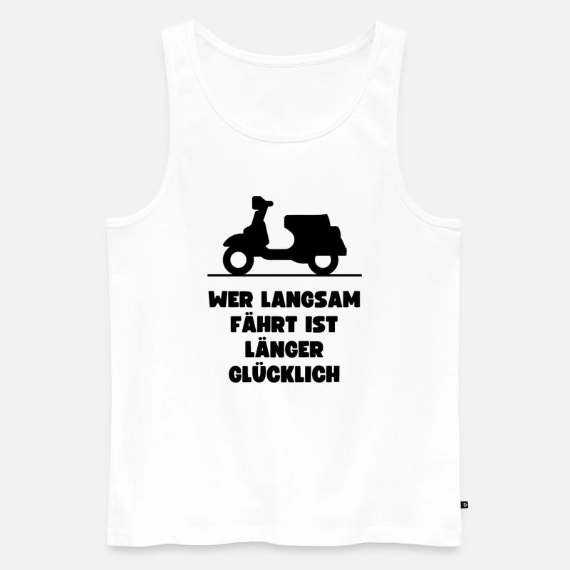Passionierter Rollerfahrer oder Mofafahrer - Männer Premium Bio Tank Top - Weiß