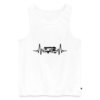 Herzschlag Kastenwagen Wohnmobil | Farbe änderbar - Männer Premium Bio Tank Top - Weiß - Vorne - Michal (187cm)