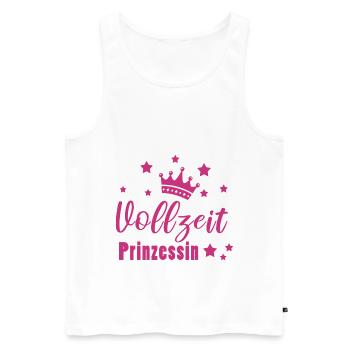 Vollzeitprinzessin Prinzessin Geschenkidee - Männer Premium Bio Tank Top - Weiß - Vorne - AI Model Male 178 light (178cm)
