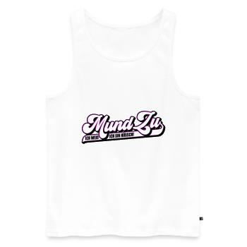 Farben änderbar | Mund Zu ich weiß ich bin hübsch - Männer Premium Bio Tank Top - Weiß - Vorne - AI Model Male 178 light (178cm)