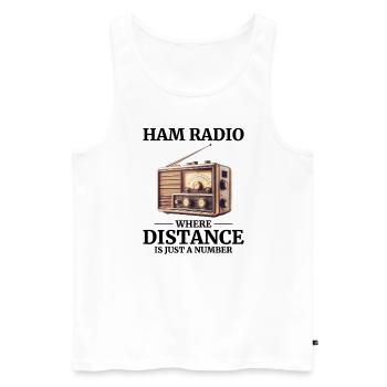 Opérateur radio amateur vintage - Débardeur bio Premium Homme - blanc - Devant - Michal (187cm)