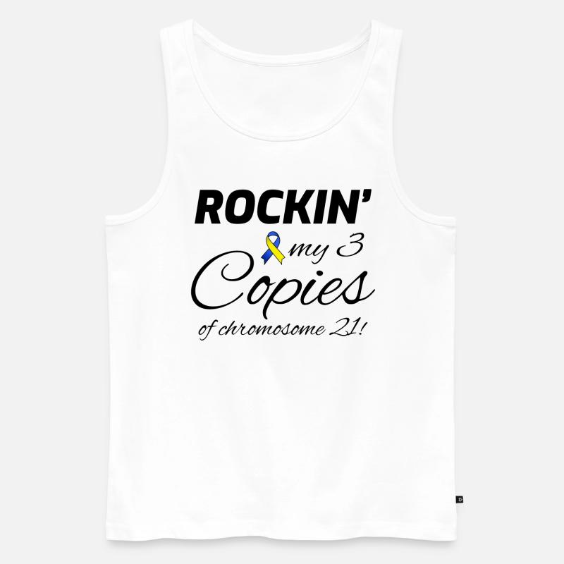 Down-Syndrom-Bewusstsein Rockin' Chromosom 21 - Männer Premium Bio Tank Top - Weiß