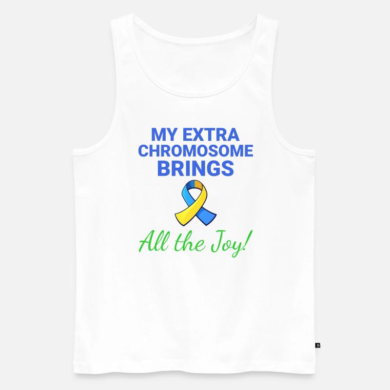 Down-Syndrom-Bewusstsein Joyful Extra Chromosom - Männer Premium Bio Tank Top - Weiß