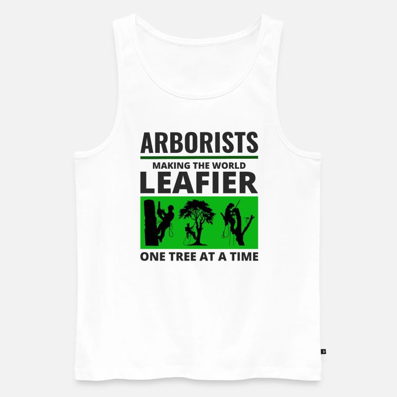 Baumpfleger Baumchirurg Kletterer Klettertrimmer - Männer Premium Bio Tank Top - Weiß