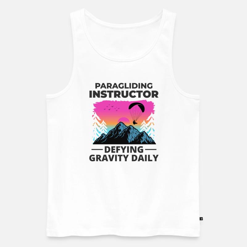 Gleitschirmpilot Gleitschirmlehrer Berge - Männer Premium Bio Tank Top - Weiß