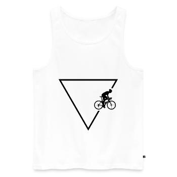 Triangle 1 et cyclisme - - Débardeur bio Premium Homme - blanc - Devant - Michal (187cm)