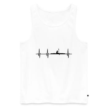 Heartbeat Kayak - Men's Premium Organic Tank Top - white - Front - AI Model Male 178 light (178cm)