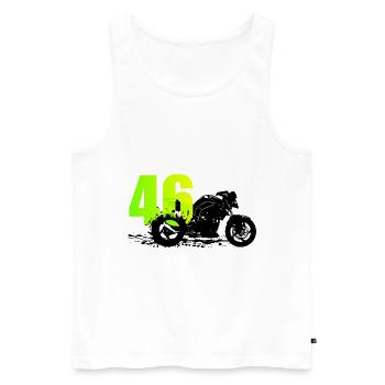 Moto valentino Motard T-Shirt schwarz 46 - Männer Premium Bio Tank Top - Weiß - Vorne - AI Model Male 178 light (178cm)