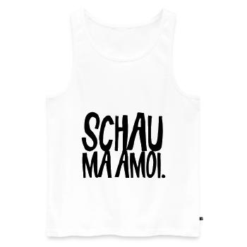 schau ma amoi | dialekt mundart österreich bayern - Männer Premium Bio Tank Top - Weiß - Vorne - Michal (187cm)