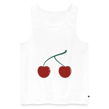Cherry Cherry Boobs Rockabilly des années 60 - Débardeur bio Premium Homme - blanc - Devant - AI Model Male 178 light (178cm)