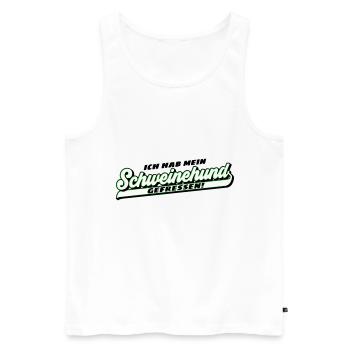Farben änderbar | Schweinehund gefressen | mollig - Männer Premium Bio Tank Top - Weiß - Vorne - Michal (187cm)