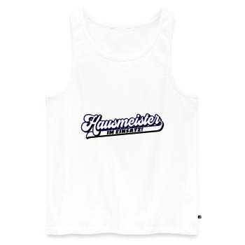 Farben änderbar | Hausmeister im Einsatz! - Männer Premium Bio Tank Top - Weiß - Vorne - Michal (187cm)