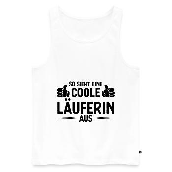 Also Sieht eine coole laufferin aus - - Männer Premium Bio Tank Top - Weiß - Vorne - Michal (187cm)
