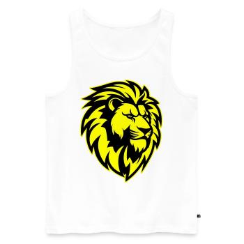 Lion Head - Men's Premium Organic Tank Top - white - Front - AI Model Male 178 light (178cm)
