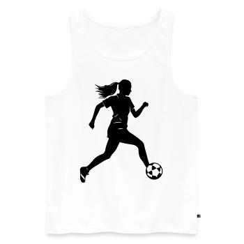 Female Soccer Player Silhouette Soccer Player Woman - Men's Premium Organic Tank Top - white - Front - Michal (187cm)