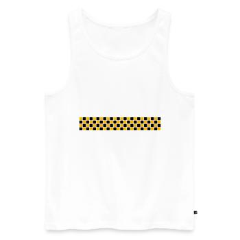 Checkered stripe - Men's Premium Organic Tank Top - white - Front - AI Model Male 178 light (178cm)