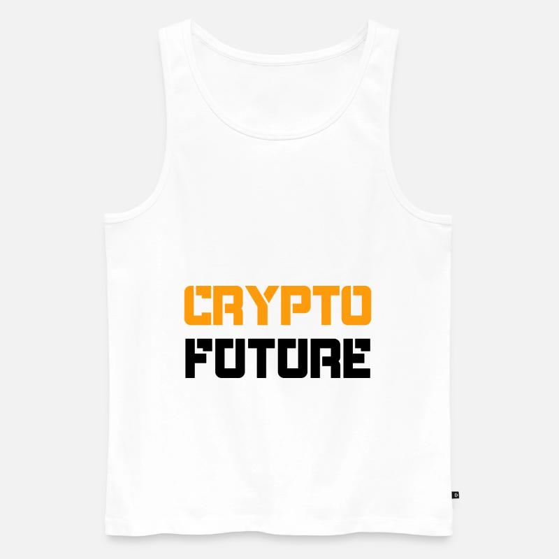 CRYPTO FUTURE Kryptowährungen Blockchain - Männer Premium Bio Tank Top - Weiß