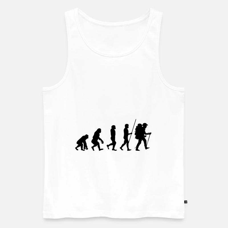 Evolution Wandermensch - - Männer Premium Bio Tank Top - Weiß