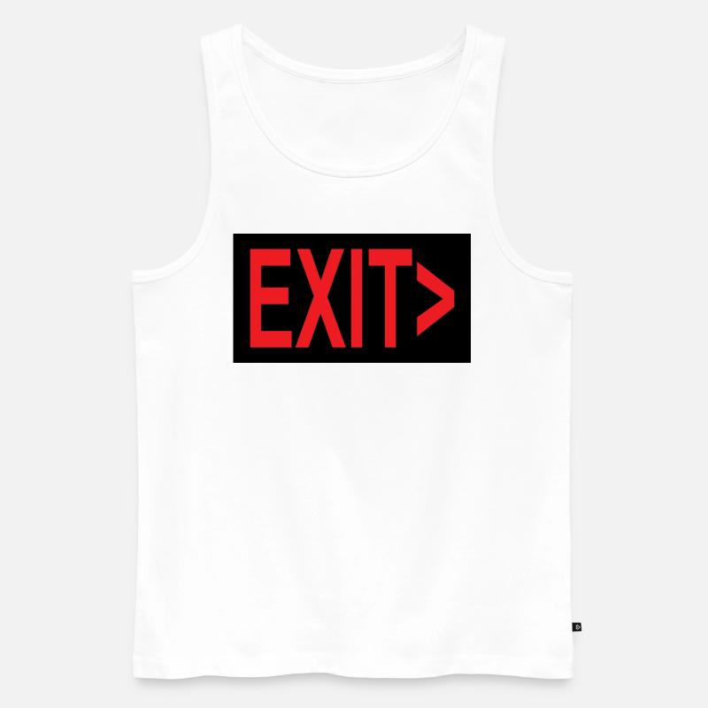 Exit / Exit / Emergency Exit - Men's Premium Organic Tank Top - white