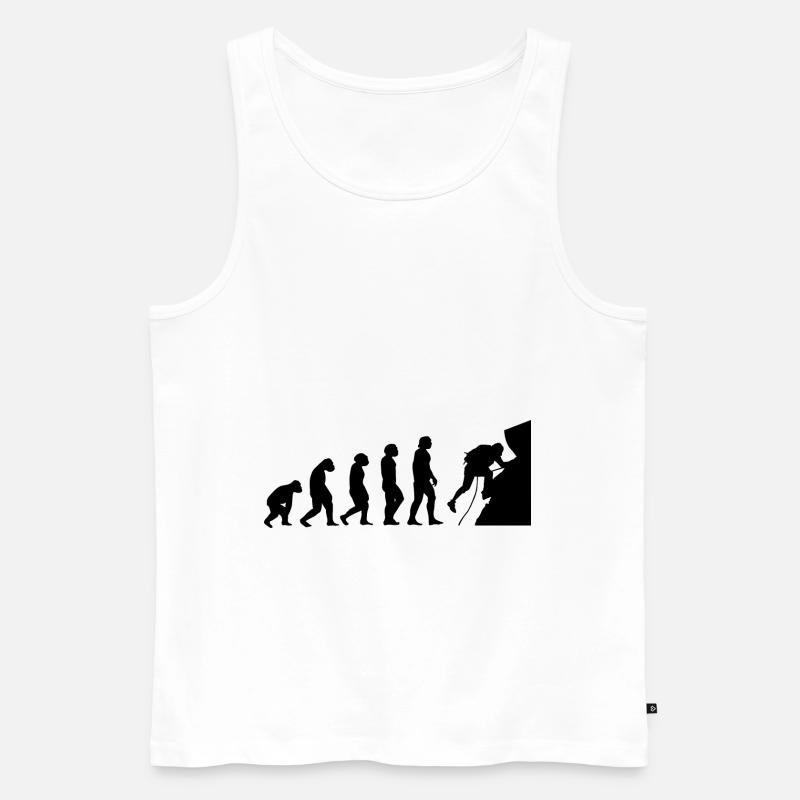 Evolution und Klettern - - Männer Premium Bio Tank Top - Weiß