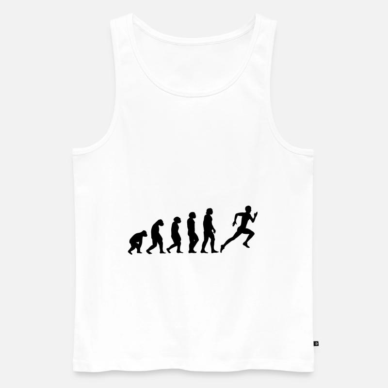 Evolution und Laufen - (2) - Männer Premium Bio Tank Top - Weiß