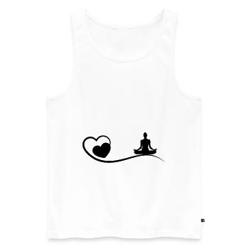 Heart and Yoga - - Men's Premium Organic Tank Top - white - Front - Michal (187cm)
