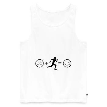 Smile Face et course - - Débardeur bio Premium Homme - blanc - Devant - Michal (187cm)