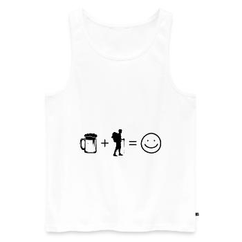 Bier Smile Face und Wandern - - Männer Premium Bio Tank Top - Weiß - Vorne - Michal (187cm)