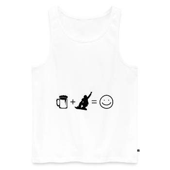 Beer Smile Face et Snowboard - - Débardeur bio Premium Homme - blanc - Devant - Michal (187cm)