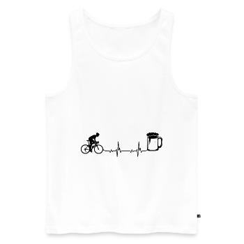 Heartbeat Bière et Cyclisme - - Débardeur bio Premium Homme - blanc - Devant - Michal (187cm)