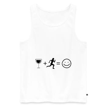 Wine Smile Face et Running 1 - - Débardeur bio Premium Homme - blanc - Devant - Michal (187cm)