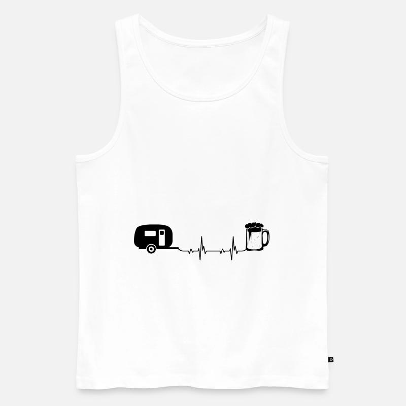 Camping und Bier - (2) - Männer Premium Bio Tank Top - Weiß
