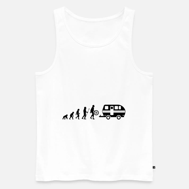 Camping Evolution - - Männer Premium Bio Tank Top - Weiß