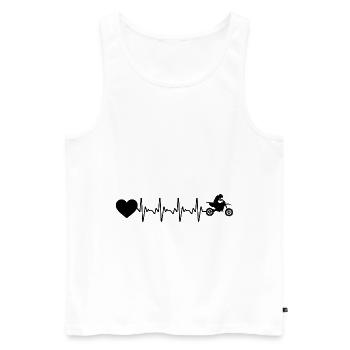 Heartbeat Heart and Motorcycle - (MOTORCYCLE) (2) - Men's Premium Organic Tank Top - white - Front - Michal (187cm)