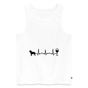 Heartbeat vin et chien - (5) - Débardeur bio Premium Homme - blanc - Devant - AI Model Male 178 light (178cm)