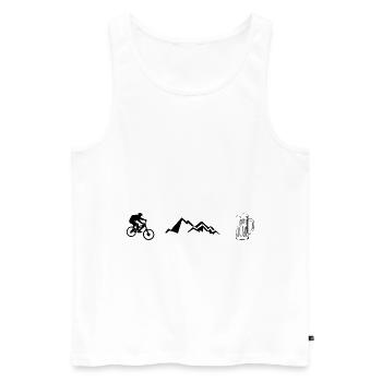Radfahren, Berge und Bier - - Männer Premium Bio Tank Top - Weiß - Vorne - Michal (187cm)