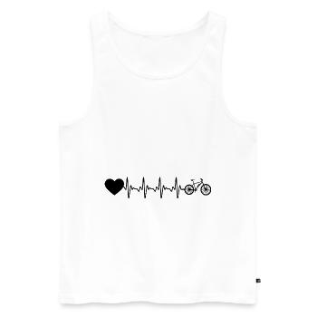 Heartbeat heart and ebike - - Men's Premium Organic Tank Top - white - Front - Michal (187cm)