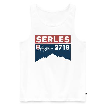 Serles Hike Innsbruck High Altar of Tyrol - Men's Premium Organic Tank Top - white - Front - AI Model Male 178 light (178cm)