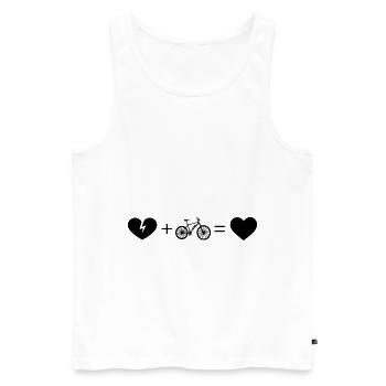 Gebrochenes Herz Herz und E-Bike - - Männer Premium Bio Tank Top - Weiß - Vorne - Michal (187cm)