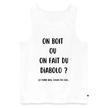 Cadeau humour diabolo cirque passion drôle - Débardeur bio Premium Homme - blanc - Devant - Michal (187cm)
