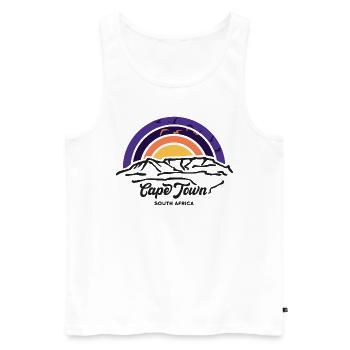 Cape Town, Cape Town, South Africa, Table Mountain, Hiking - Men's Premium Organic Tank Top - white - Front - AI Model Male 178 light (178cm)