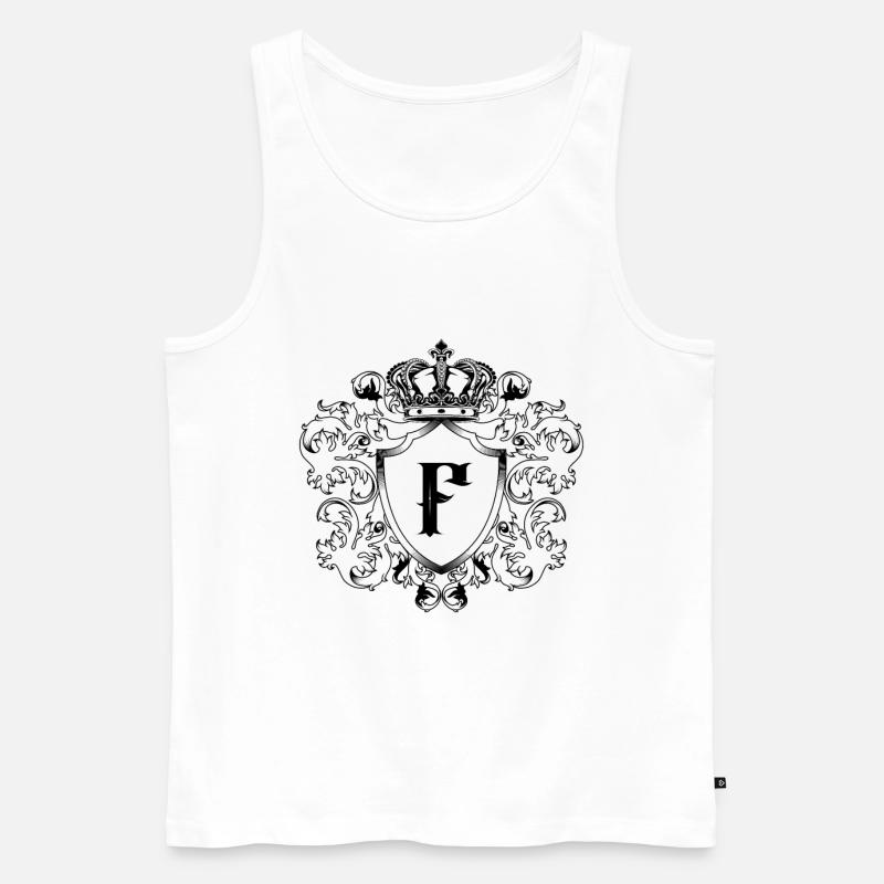 F Buchstabe Wappen - Männer Premium Bio Tank Top - Weiß
