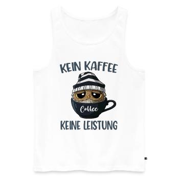 Kein Kaffee Keine Leistung Kaffee Spruch Eule - Männer Premium Bio Tank Top - Weiß - Vorne - AI Model Male 178 light (178cm)