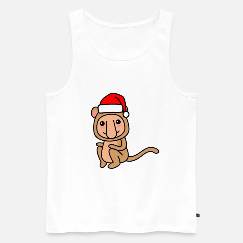 Affe comic Weihnachten Xmas - Männer Premium Bio Tank Top - Weiß