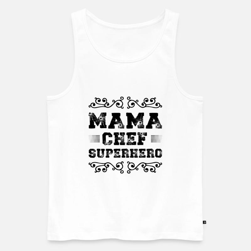 Mama Chef Superheld Mutter - Männer Premium Bio Tank Top - Weiß