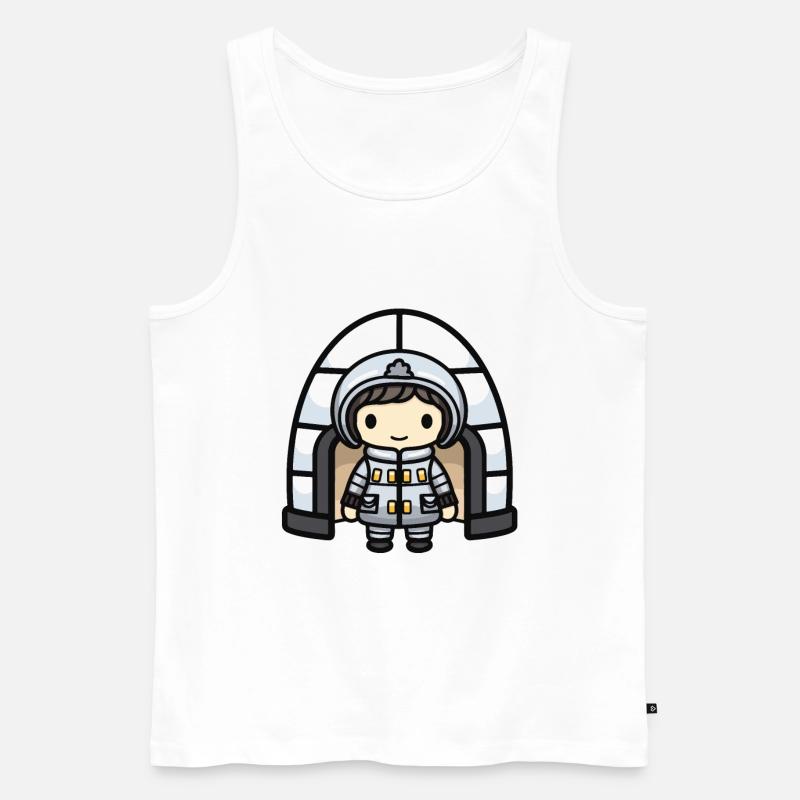 Iglu Eskimo Winter Comic - Männer Premium Bio Tank Top - Weiß