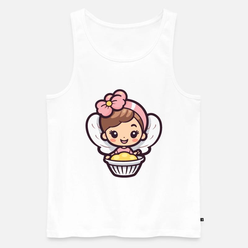 Fee Backen Kuchen Comic - Männer Premium Bio Tank Top - Weiß